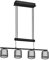 Trio Leuchten Pendelleuchte Burton 311400432, Metall Schwarz matt, Schirm Stoff weiß, exkl. 4x E27