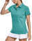 KEFITEVD Women's Short Sleeve Polo Shirts Lightweight Running Workout Top Quick Dry Collared Golf T-Shirt,Grey Green,M