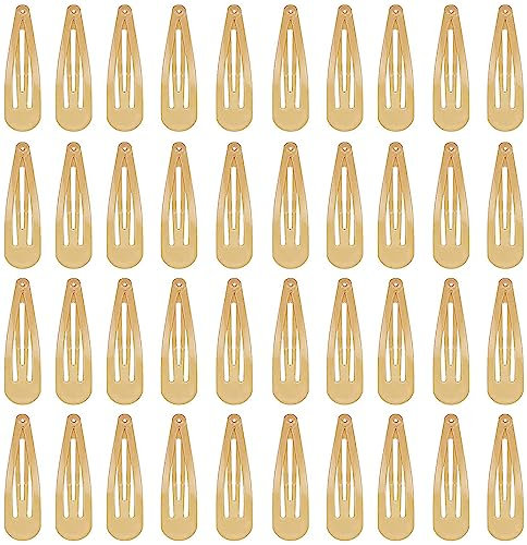 DAZISEN 40-Pack Haarspangen Für Mädchen Metall Snap Kinder Barretten Frauen Haarzubehör, Bunte Süßigkeiten Schöne Einfache Frisur Clips，Beige