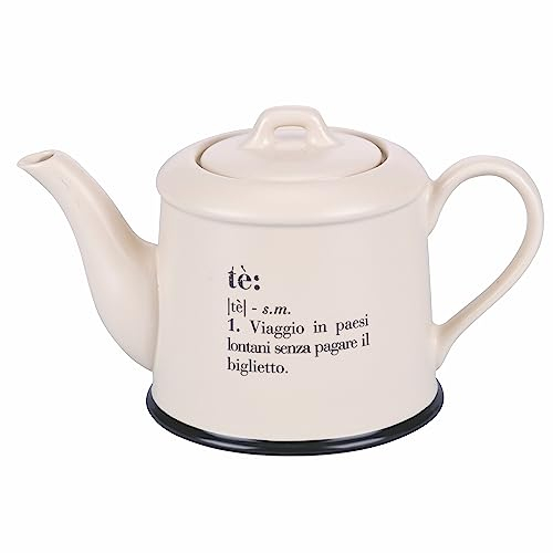 Théière beige 1050 ml en grès, Thé Victionary