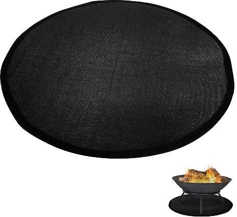 hifrom Tapis de barbecue rond - Protection du sol - Résistant à la chaleur à 950 °C - Résistant à l'eau et à l'huile - Démontable - Calibre 99 cm