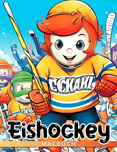 Eishockey-Malbuch: Lustige Tiere spielen Eishockey mit kreativen und erstaunlichen Skizzen Geschenkidee für Kinder Teenager Jungen und Mädchen