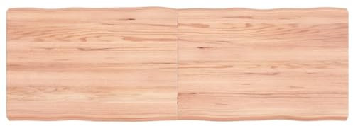 vidaXL Tischplatte, Holzplatte für Tisch Esstisch Couchtisch, Massivholzplatte Handgefertigt mit Baumkante, Ersatztischplatte Scharnierdesign, Hellbraun 120x40x(2-6) cm Massivholz Behandelt