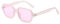 JCTAIFOO Retro Rechteck Oval Sonnenbrille Damen Herren Vintage Rechteckig Gelb Gradient getönte Brille Rosa
