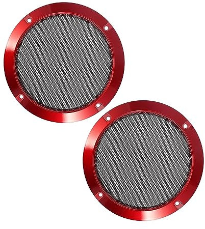 MACHSWON 2pcs Car Audio Speaker Cover Mesh 5 Subwoofer Grill Horn Guard Protector Red