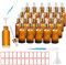 ToKinCen 24 PCS Amber Pipette Dropper Bottle 30ml, with Glass Eye Dropper Pipettes for Storage, Essential Oils, Perfumes, Aromatherapy, Pigmentation, Reusable