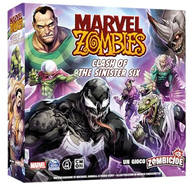 Asmodee - Marvel Zombies: Clash of the Sinister Six, Board Game Expansion, 14+ Years, 1-6 Players, Italian Edition