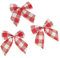 20 Stück Schleifen Weihnachtsbaum,Weihnachtsschleife Dekoschleife Glöckchen Weihnachtsbaumschmuck Zierschleifen Dekoration für Christbaumschmuck Hochzeit Geburtstag Weihnachten,Rot-weiß Kariertes A