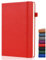 GDMLUP Dotted Journal – A5 Dotted Notebook, 140GSM Dickes Papier, A5 Dotted Notizbuch mit 152 Seiten, Gesäßtasche, Stifthalter, Hardcover Gepunktet Notizbuch für Planung, Notizen, Studium, Rot