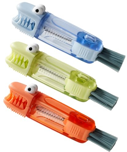 4-in-1 Bottle Cleaning Brush Set, Multifunction Silicone Cup Lid Gap Cleaner, Home Kitchen Crevice Cleaning Tools, 3 Pcs, Multicolor