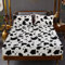 Plüsch Spannbettlaken 100x200 cm Schwarz Weiß Winter Kuhflecken Kuh Muster Warme Boxspringbett Bettlaken Kuschel Samt Fleece Flausch Frottee Spannbetttücher 120 Leintuch für Hohe Matratze bis 25-30 cm