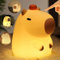 Starnearby Nachtlicht Kinder Dimmbar, Kawaii Capybara Lampe, USB Wiederaufladbare Nachtlicht aus Silikon, Touch Timing Baby Stilllicht, Capybara-Nachtlampe Mit kleinen Orangen für Kinderzimmer Deko