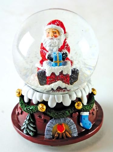 Musicboxworld MMM GmbH, 64082 Spieluhr - Schneekugel 80 mm Santa am Schornstein