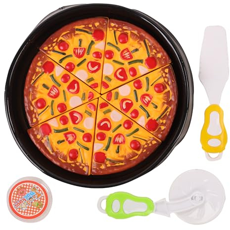 FLYPOP'S - Pizza de Fiesta - Juego de Imitación - 033632 - Multicolor - Plástico - Cocina - Juguete para Niños - Regalo - Comida - 17,5 cm - A Partir de 3 años