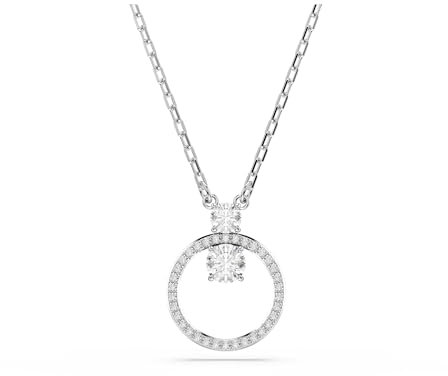 Swarovski Pendentif Constella, Pavé, Taille ronde, Blanc, Métal rhodié