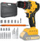 HLiePiHa Cordless Drill Driver, Electric Drill for Dewalt 20V Battery, Brushless Drill Driver with 2 Variable Speeds, 25+1 Torque, 3/8 Keyless Chuck, 60N.M, Power Drill for Home Repairing(No Battery)