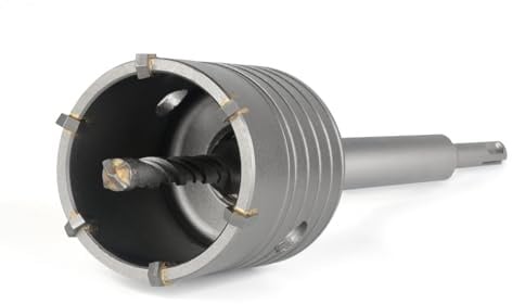 BINOTA 55mm Profi-Betonbohrkrone – SDS-Plus (220mm) – Trockenbohren | Hartmetall-Kernbohrer mit Kreuz-Zentrierbohrer für Trockenbohren in Beton, Ziegel, Mauerwerk, Stein. SDS-Plus-Aufnahme