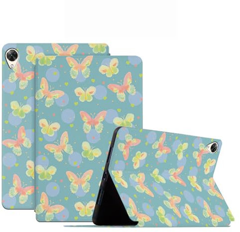 DayQiQiPu Funda para Huawei MediaPad M6 (10,8 Pulgadas, Modelo: SCM-AL09/SCM-W09) Flor mariposa serie Patrón PU cuer, Carcasa Tableta Flip de Soporte ultradelgada Con Auto Reposo/Activación,04