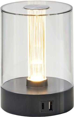 Northpoint LED Tischleuchte Tischlampe mit Touch-Taste Dimmfunktion Farbwechsel Ladeports Memoryfunktion Abschaltautomatikfinktion (Glühdraht Grau)