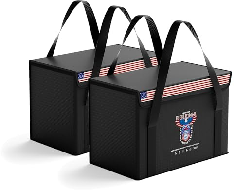 HulkGoo 12 V 100 Ah LiFePO4 Lithium-Batterie, feuerfeste sichere Tasche, große Kapazität, explosionsgeschützte Batterietasche, LiPO-sichere Tasche, wasserdichte Batterie-Aufbewahrungsbox (35,6 x 24,1
