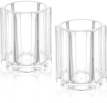 Xthrotsenk Paquete de 2 soportes de acrílico transparente para palillos de dientes, dispensador de palillos de dientes de rombu, caja portátil para palillos de frutas, soporte decorativo para palillos