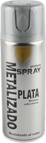 MORE FREE-Pintura Spray Metalizado Plata Brillo Multicolor Profesional 400ml Adecuado Metal Madera y Plástico Pack de 1 unidad