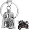 Hioip Biker Bell Motorrad Glöckchen Guardian Bell Edelstahl Motorrad Glocke Glücksbringer Motorradglocke Schlüsselanhänger Motorradfahrer Schutzglocke Anhänger Motorcycle Geschenke (A,Liebesflügel)