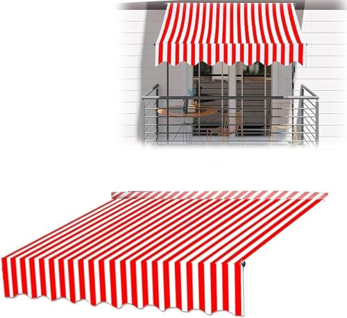 Auvent de terrasse d'extérieur rétractable et imperméable pour abri de jardin (rouge, 4 x 3 m)