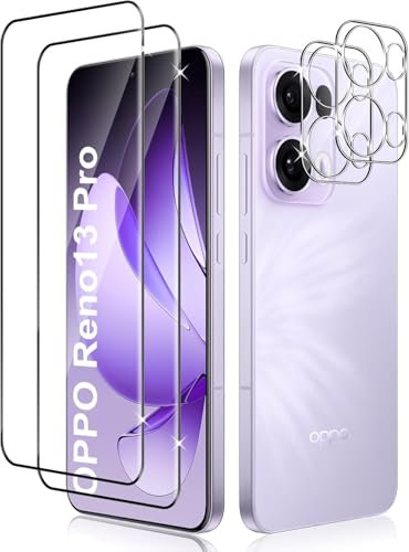 Wayneer Verre Trempé Pour OPPO Reno 13 Pro, [2+2 Pièces] Vitre Protection écran Protection Camera, 9H Dureté Ultra HD Anti Rayures Film Protection écran