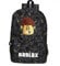 Glurak Rob-lox Jungen Rucksack, schwarz mit geometrischem Muster