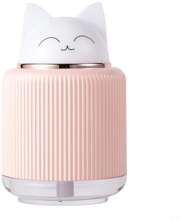 Aprilsunnyzone Mini Cat Humidifier, Personal Desktop Humidifier, 300Ml Capacity, Pink
