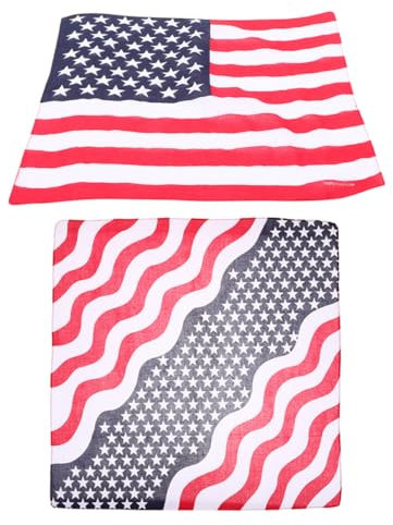COLLBATH 2er Satz Usa Flagge Tücher Modischer Halsschal Für Damen 4 Taschentuch Für Damen Patriotisches Kopftuch Für Party