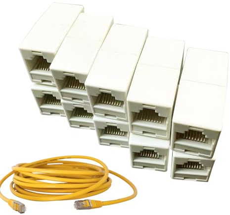 Ethernet Koppler 10er-Pack Netzwerkkabel-Stecker, LAN-Kabel-Verbinder