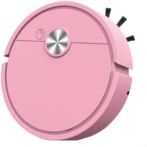 CWOQOCW 3-in-1 Roboter-Staubsauger mit intelligenter Navigation, Kehren und Nasswischen, großer Mülleimer, Anti-Drop- und Anti-Kollisionssensoren (Rosa)