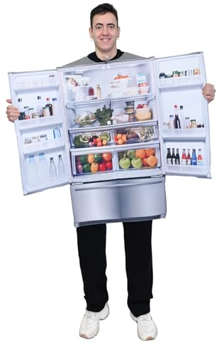 EraSpooky Erwachsene Kühlschrankkostüm Halloween Lustige Snacks Paare Outfits für Männer Frauen
