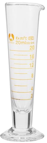 SEWACC Bécher de Laboratoire en Verre Doseur Gradué 20 Ml Transparent Outil de Mesure Précis pour Chimie et Biologie Verre Lisse Facile à Nettoyer Dosage Fluide sans Résidu