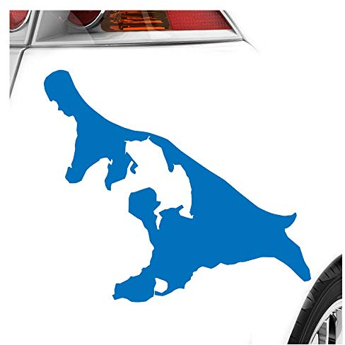 Kiwistar - Autoaufkleber - Blau - 11x10cm Usedom - Deutschland - Insel - Heckscheibe Auto Aufkleber wetterfest für Kfz LKW Mofa Truck - Sticker außen selbstklebend Tuning Zubehör für Fenster Fahrzeug