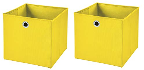 StickandShine 2er Set Gelb Faltbox 28 x 28 x 28 cm Aufbewahrungsbox faltbar