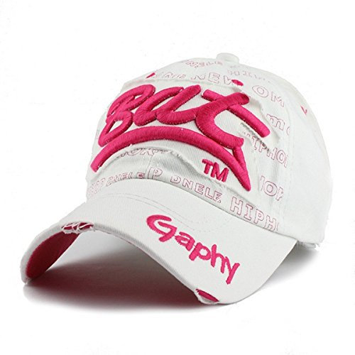 Sporty Herren Baseball Cap Bat Graffiti Weiß