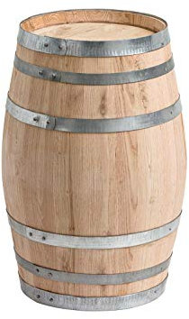 Temesso Kleines Dekofass, Fass aus Kastanienholz Natur in verschiedenen Maßen (H: 38cm H: 27cm)