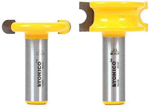 Yonico 13202 5/16-Inch Bead 2 Bit Canoe Joint Router Bit Set 1/2-Inch Shank