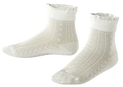 FALKE Unisex Kinder Romantic Net Socken atmungsaktive biologische nachhaltige Baumwolle hautfreundlich verstärkt dünn festlich fein elegant mit Rüsche am Bündchen ideal zur Kommunion 1 Paar | mit verstärkten Belastungszonen