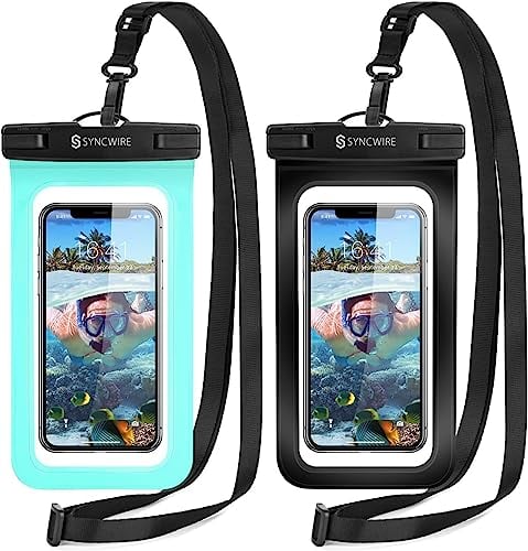 Syncwire Pochette Etanche Smartphone -Lot de 2- Housse Imperméable Téléphone IPX8 Touch Sensible Pochette Portable Etanche pour iPhone 13 Pro Max 12 Mni 11 XR 8 7 SE 2020, Huawei Sumsung S22 S22+ etc.