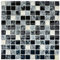 Piastrelle a mosaico traslucido grigio nero in vetro cristallo resina grigio nero argento satinato per parete bagno doccia cucina specchio specchio specchio rivestimento rivestimento mosaico opaco
