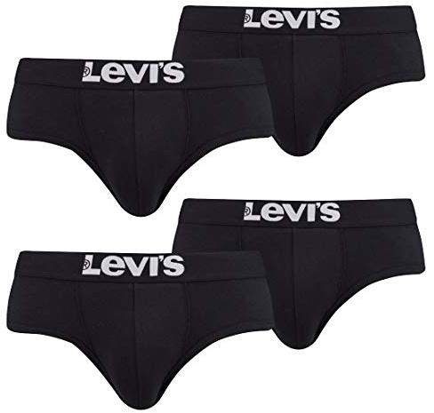 Levis Herren Basic Brief Slip Unterwäsche im Vorteilspack (4er Pack), Farbe:884 - Jet Black, Bekleidungsgröße:XL
