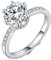 Qings Damen Runden Zirkonia Versprechen Ring,925 Sterling Silber Verlobungsring CZ Ringe für Frauen