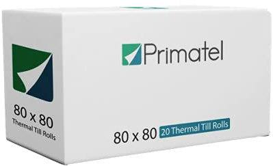 80mm x 80 Thermal Paper Till Rolls, (1 Box = 20 Rolls) | Cash Register Receipt, Printer Rolls
