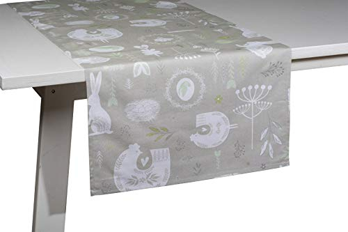 Pichler Ostern Tischwäsche bunt Tiere Blüten (Beton, 90x90cm Mitteldecke)