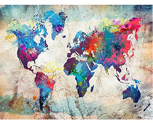 ZHXXFD Peinture Numero Adulte avec Cadre en Bois Carte du Monde Bricolage Peinture par numéros Enfant Acrylique A l'huile Romantique DIY Paint by Numbers Tableau À Peindre avec Numéro(A215)