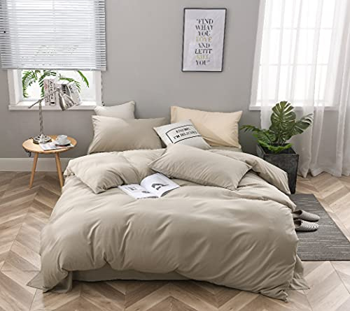 Bettwäsche Set 135x200 cm Champagner Wendebettwäsche 100% Weiche Angenehme Mikrofaser +1 Kissenbezüge 80 x 80 cm